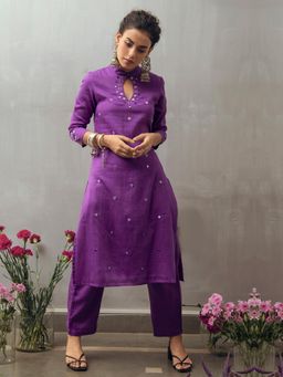 Gulaal - Rasalika Purple Kurta with Pant (Set of 2)