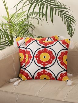 Jamio FIrati - Multi-Colour Set Of 2 Floral Square Cushion Covers