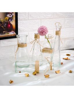 Ekhasa - 100% Crystal White Glass Bud Vases Flower Pots