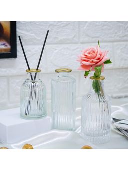 Ekhasa - 100% Crystal White Glass Bud Vases Flower Pots
