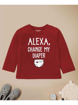 Be Awara - Alexa Full Sleeves Printed T-shirt Maroon