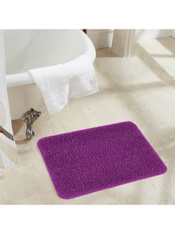 OBSESSIONS - Anit-Skid Textured Polyester Bath Mat, Purple