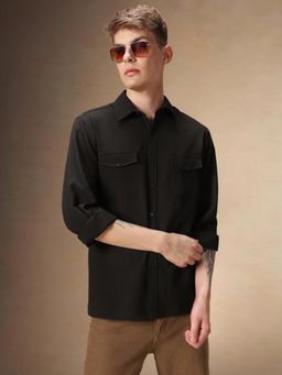 Dennis Lingo - Relaxed Fit Full Sleeves Spread Collar Textured Men Shirt