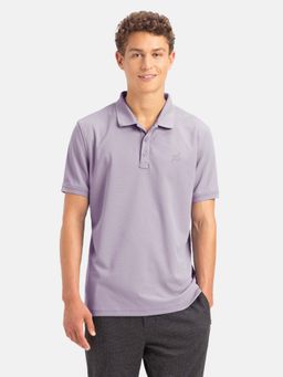 Jockey - AM38 Men Microfiber Fabric Solid Half Sleeve Polo T-Shirt - Lilac Breeze