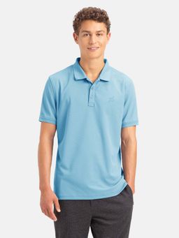 Jockey - AM38 Men Microfiber Fabric Solid Half Sleeve Polo T-Shirt - Sea Breeze