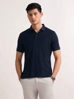 Arrow - Mens Pure Cotton Regular Fit Polo T-Shirt - Blue
