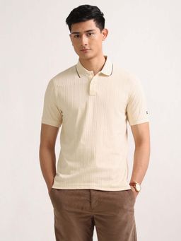 Arrow Sports - Mens Pure Cotton Regular Fit Polo T-Shirt - Beige
