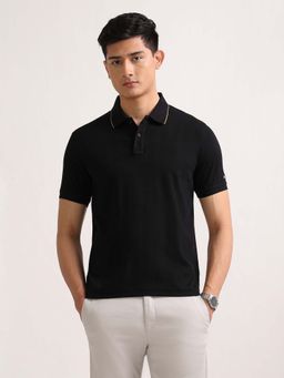 Arrow Sports - Mens Pure Cotton Regular Fit Polo T-Shirt - Black