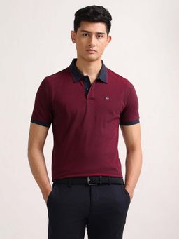 Arrow Sports - Mens Pure Cotton Regular Fit Polo T-Shirt - Red