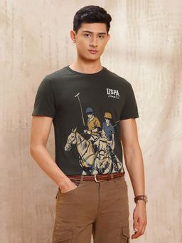U.S. Polo Assn. Denim Co. - Mens Graphic Printed Regular Fit T-shirt- Green