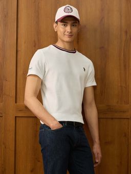 U.S. Polo Assn. Denim Co. - Mens Pure Cotton Varsity T-shirt- White