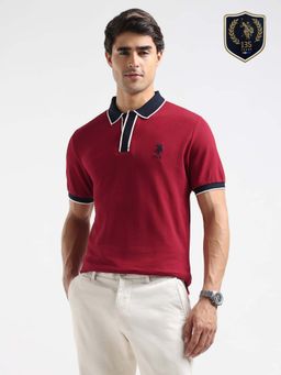 U.S. POLO ASSN. - Mens Pure Cotton Slim Fit Polo T-Shirt - Red