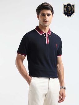 U.S. POLO ASSN. - Mens Pure Cotton Slim Fit Polo T-Shirt - Blue