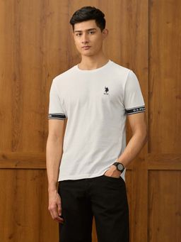 U.S. POLO ASSN. - Mens Pure Cotton Varsity T-shirt- White