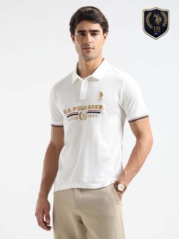 U.S. POLO ASSN. - Mens Brand Embroidered Regular Fit Polo T-Shirt - White