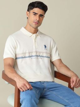 U.S. POLO ASSN. - Mens Brand Embossed Regular Fit Polo T-Shirt - White