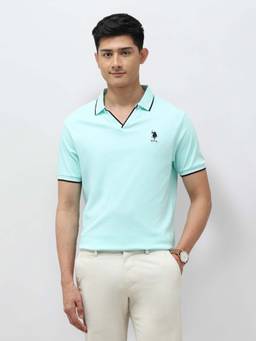 U.S. POLO ASSN. - Mens Pure Cotton Slim Fit Polo T-Shirt - Green