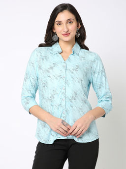 Not So Pink - Sea Blue Formal Shirt with Pleating