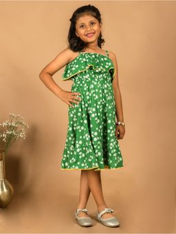 Kasya - Green Modal Printed Dress