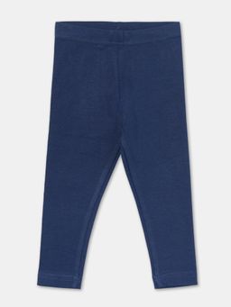 R&B - Solid Fitted Girls Leggings - Navy Blue