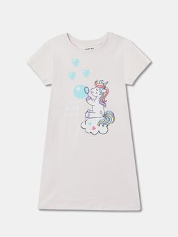 R&B - Graphic Regular Girls Night Dress - Pink