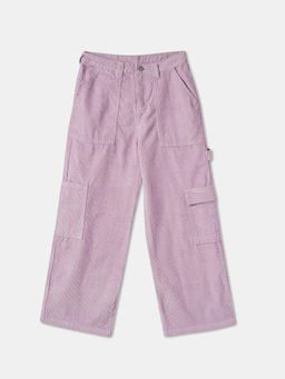R&B - Textured Wide Girls Trousers - Lavender