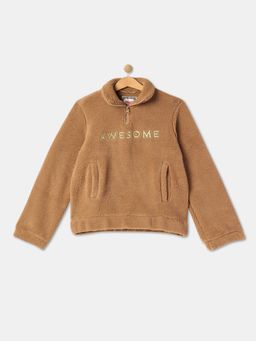 R&B - Solid Regular Girls Sweatshirt - Beige
