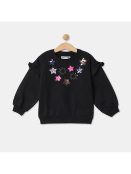 R&B - Graphic Regular Girls Sweatshirt - Black