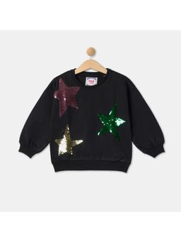 R&B - Graphic Regular Girls Sweatshirt - Black