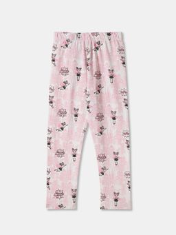 R&B - All Over Printed Fitted Girls Leggings - White