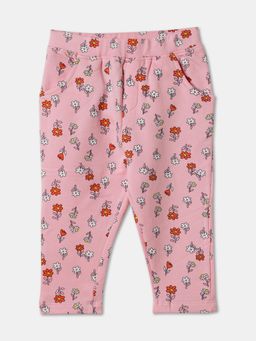 R&B - All Over Printed Regular Girls Pant - Pink