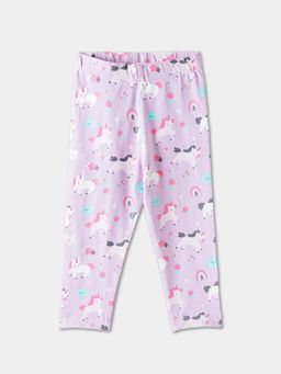 R&B - Printed Fitted Girls Leggings - Lavender