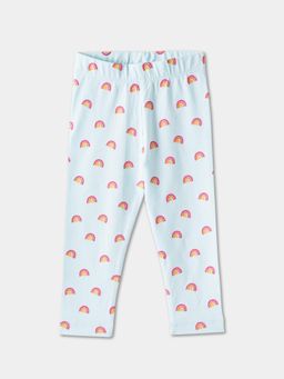 R&B - Printed Fitted Girls Leggings - Blue