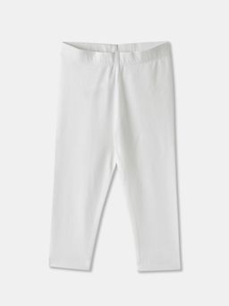 R&B - Solid Fitted Girls Leggings - White