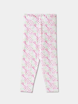 R&B - Printed Fitted Girls Leggings - White