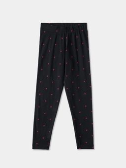 R&B - Printed Fitted Girls Leggings - Navy Blue