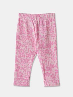 R&B - Printed Fitted Girls Leggings - Pink