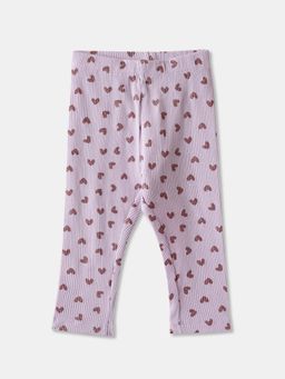 R&B - Printed Fitted Girls Leggings - Lavender
