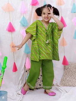BownBee - Girls Tie & Dye Kaftan and Pant - Green