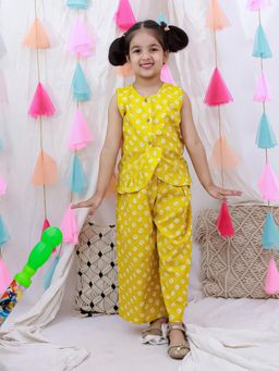 BownBee - Girls Tie & Dye Top and Palazzo - Yellow