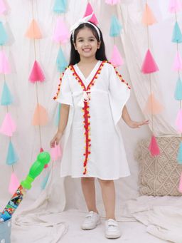 BownBee - White Kaftan Dress - White
