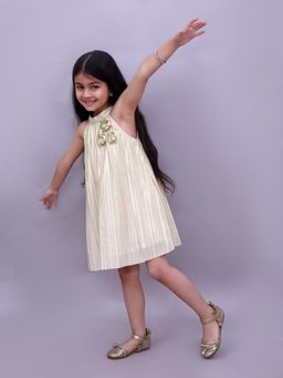 Lil Drama - Glam Up Girls Party Cream Dress