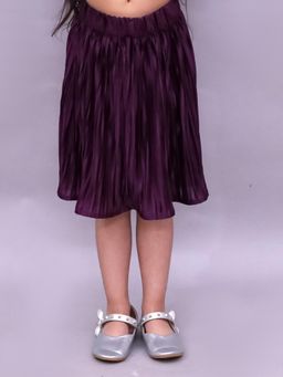Lil Drama - Glam Up Girls Party Pleated Wine Skirt