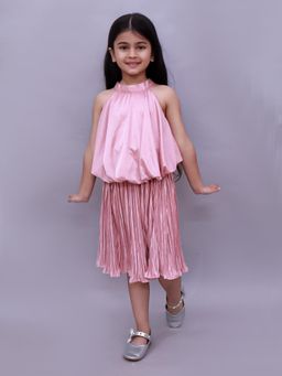 Lil Drama - Glam Up Girls Party Peach Top and Skirt