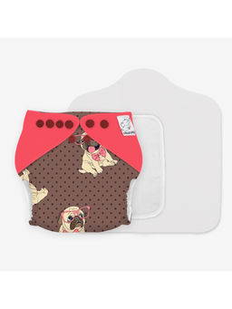 Snugkins - Reusable Cloth Diapers, Wetfree Prefold Pad And Booster Pad-Pawfect Day (Set of 3)