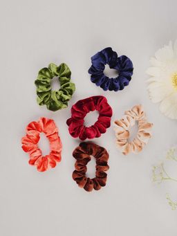 Laida - Velvet Material Scrunchies (Pack of 6)