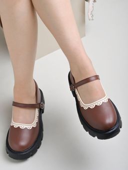 Shoetopia - Round Toe Brown Mary Janes Bellies for Women