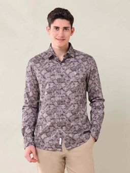 U.S. POLO ASSN. - Printed Grey Full Sleeves Collar Neck Shirt