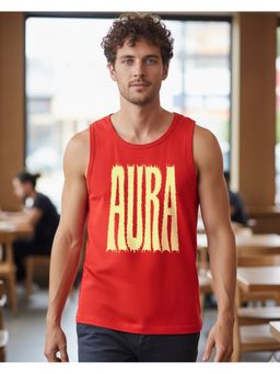 Bewakoof - Men Bold Red Aura Typography Vest