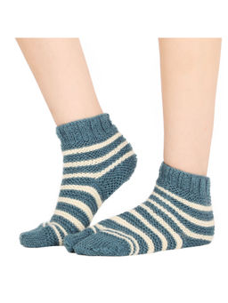 Bharatasya - Striped Knitted Thermal Thumb Socks